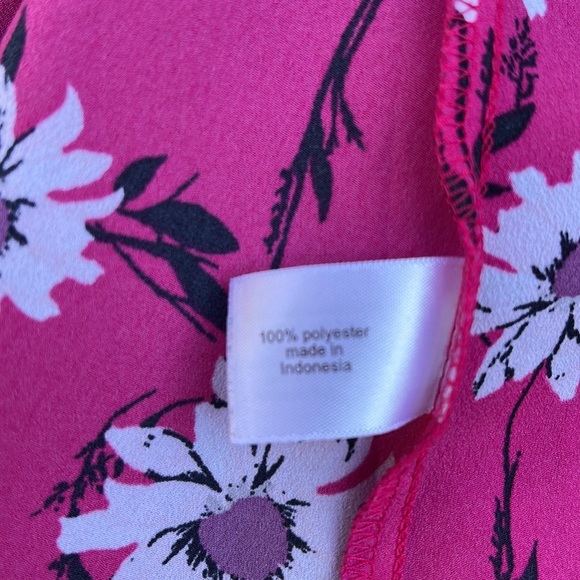 Lane Bryant Hot Pink Floral Flutter Bell Sleeve Blouse 14/16 - Picture 13 of 13